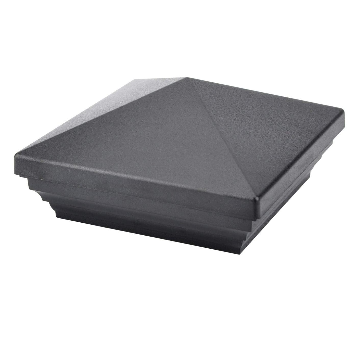 Myard ScrewFree Universal Fence Pyramid Top Cap fits Post 4 x 4 Inches Actual Post Size 35 x 35 Porch Handrail Railing Fence Qty 1 Black