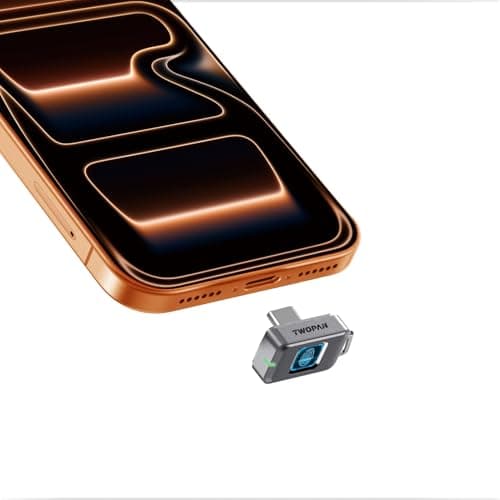 TWOPAN Nano SSD 256GB, External SSD Storage USB C Flash Drive with Fingerprint Lock, Up to 450MB/s, Design for iPhone 17/16/15, MacBook, iPad, Steam Deck, PS5, Selfie Stick, Android, Travel & Backup
