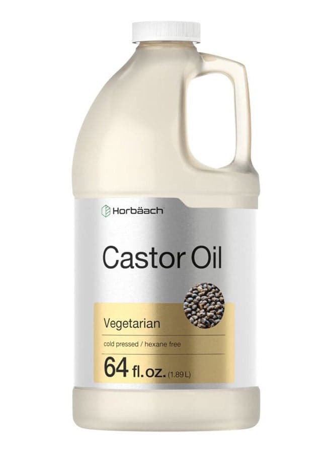 Castor Oil 64oz | for Hair, Eyelashes & Eyebrows | Hexane Free & Cold Pressed | Vegetarian, Non-GMO