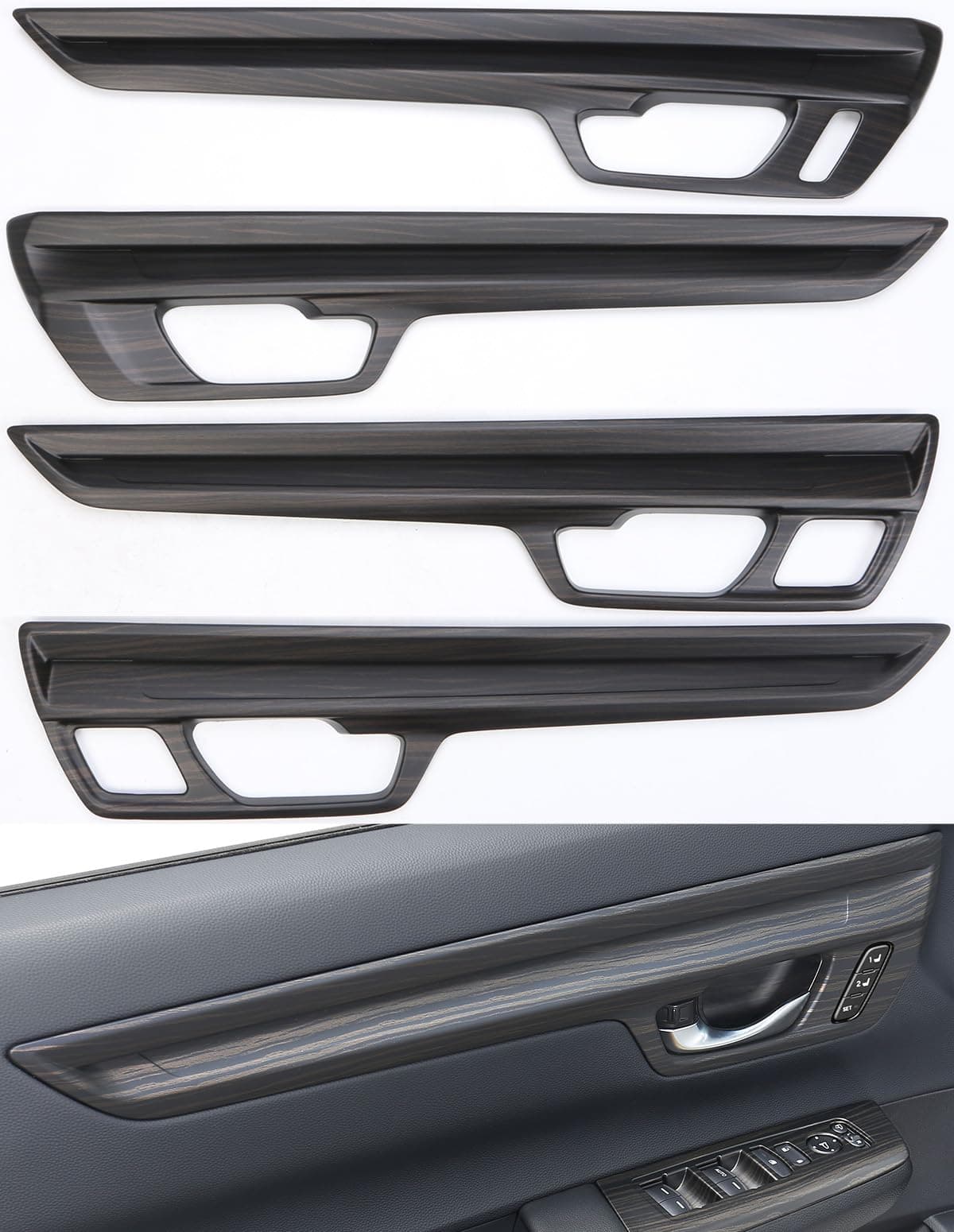 AntBooBoo for Honda CRV 2023 2024 2025 EXL Sport Touring Hybrid Interior Door Panels Protetive Cover Luxurious Wood Grain Interior Cover Moulding Trims for The New CRV Wood