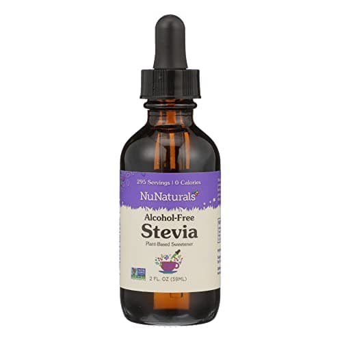 NuNaturals Liquid Stevia SugarFree Sweetener PlantBased Sugar Substitute Zero Calorie Unflavored AlcoholFree 2 oz