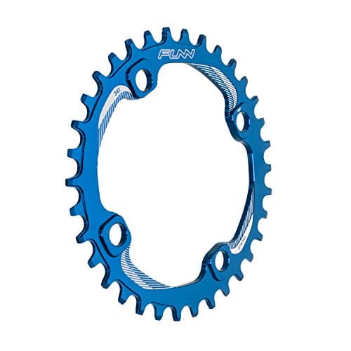 Funn Solo Narrow Wide Chainring for 9 10 11 12 Speed Chain, Fits 104mm BCD Interface Crankset, Single Speed Bike Chain Ring for MTB, BMX Bike, Gravel Bike and Road Bike (34T, Blue)