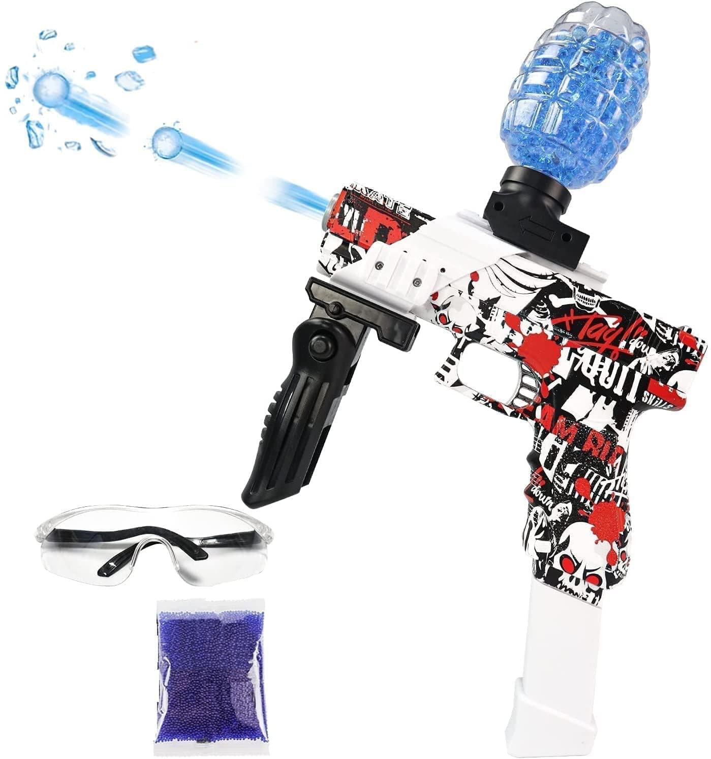 Gel Blaster Automatic Toy Gun/Electric Outdoor Toy Machine Gun for Kids/Water Ball Pistol for Kids-Adults/Shooting Range Upto 70 feet Gun with 10000 Gel Balls - (Orange)