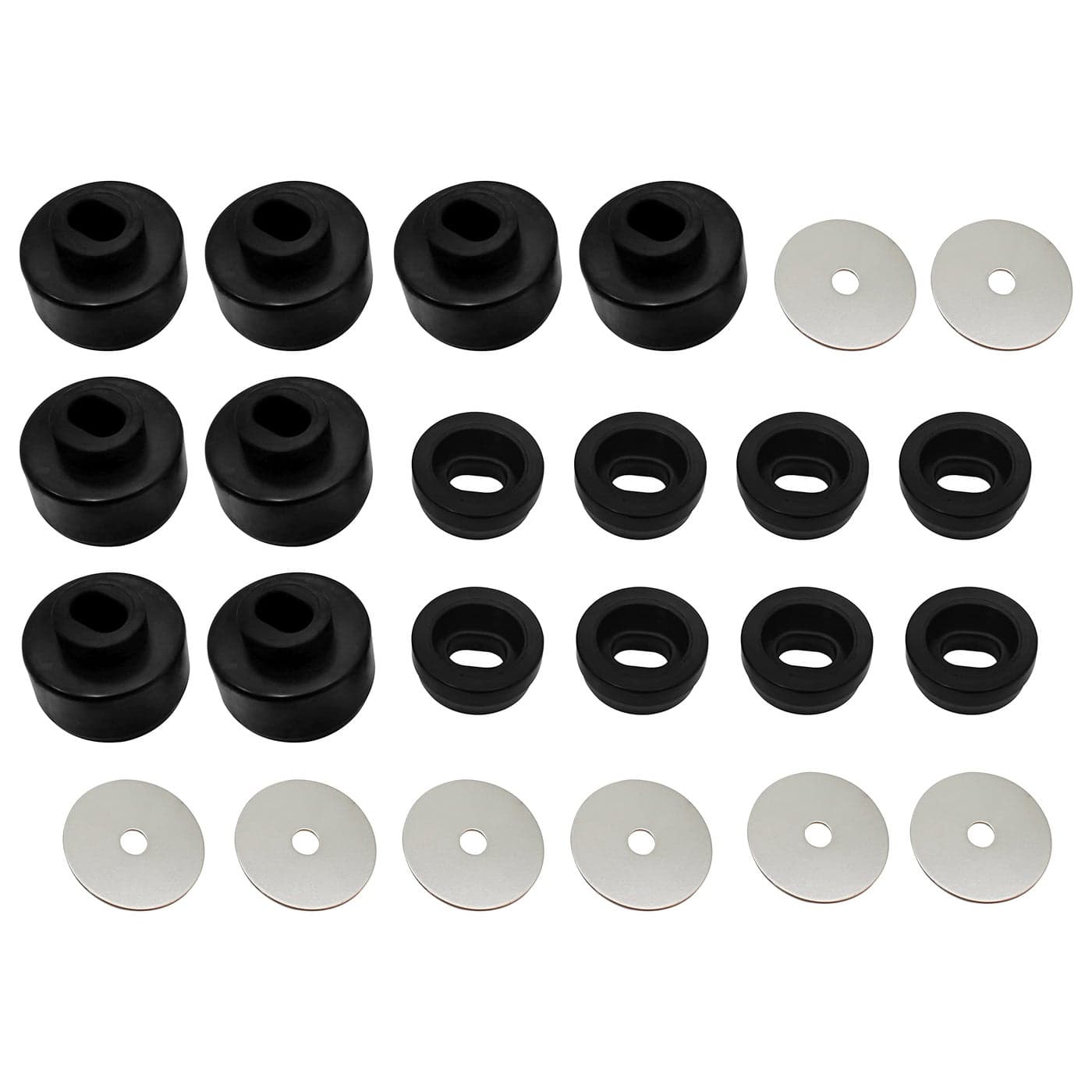 7141 Body and Cab Mount Bushing KitCompatible with Chevy Silverado GMC Sierra 15002500 HD 2WD4WD 19992014Black