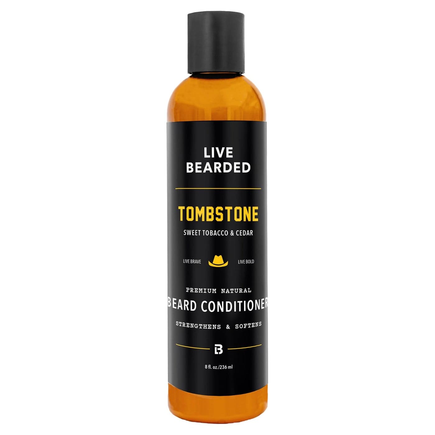 Live Bearded Beard Conditioner 8 fl oz Strengthens and Softens Facial Hair Made in the USA AllNatural Ingredients with Biotin Caffeine Tombstone Scent Sweet Tobacco Cedar