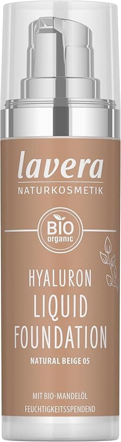 lavera Hyaluron Liquid Foundation Natural Beige 05 natural cosmetics Vegan Silky lightweight texture free from mineraloil Natural hyaluronic acid Organic almond oil 30ml
