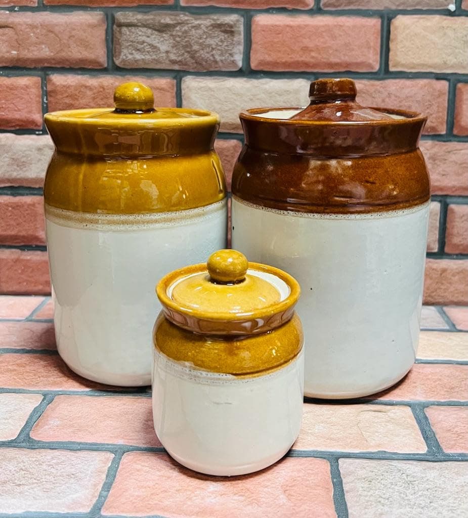 HC THE CRAFTS Pickle Jar Container for Kitchen Storage Jars BARNI JARS 2KG 1KG 200ML PACK OF 3