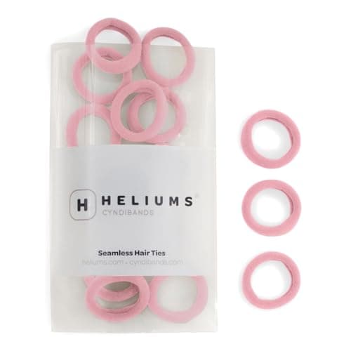 Heliums Small Soft Hair Ties Light Pink 1 Inch Mini Nylon Bands No Damage Ponytail Holders for Kids Braids and Thin Hair 30 Count