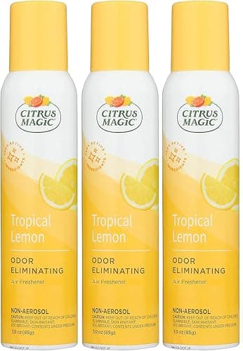 Citrus Magic Odor Eliminating Air Freshener Spray, Tropical Lemon, 3-Ounce, Pack of 3