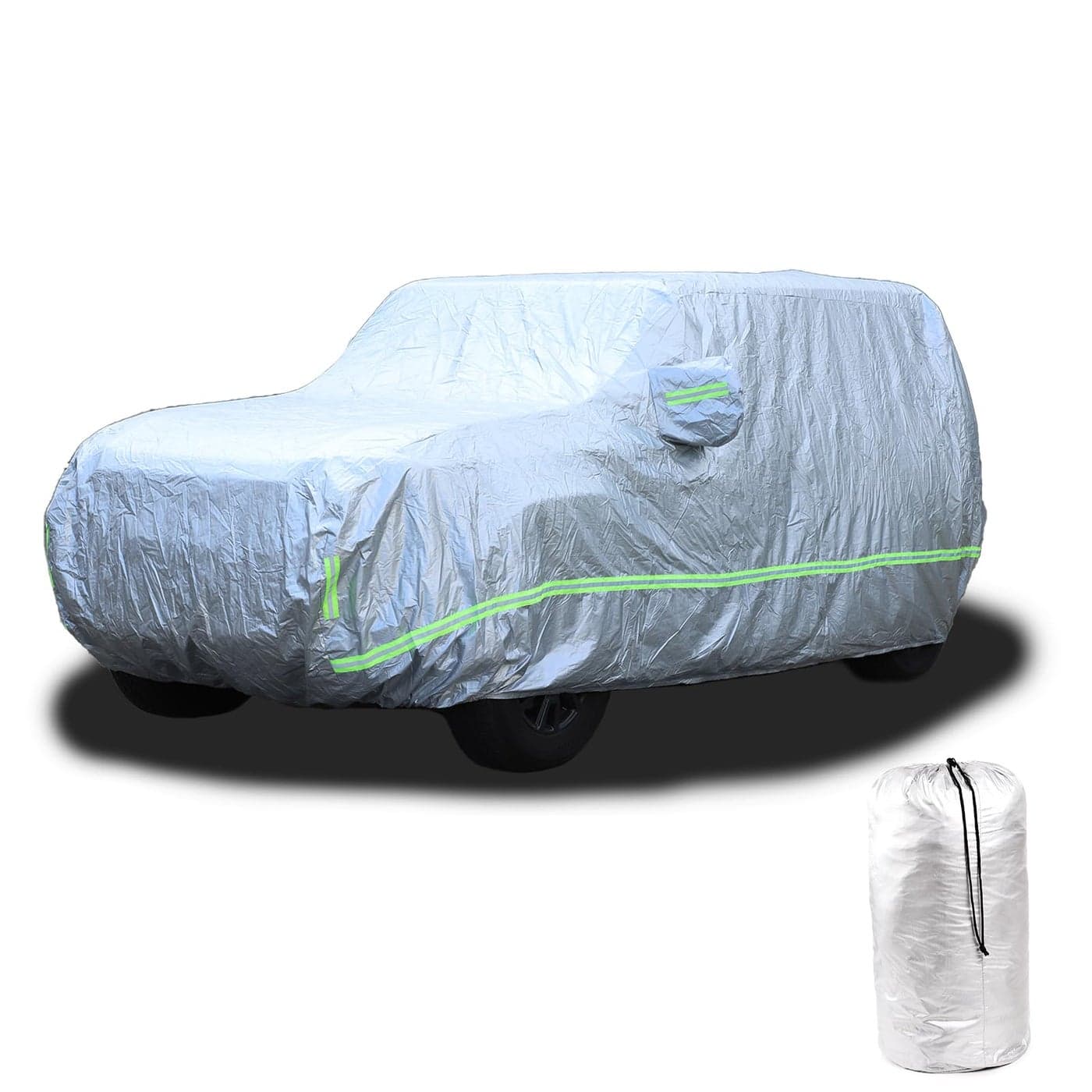 Car Cover All Weather Compatible with Toyota Land Cruiser Prado 2024 2025 Car Full Exterior Cover Snowproof UV Protection Windproof Outdoor Full Car Cover Silver