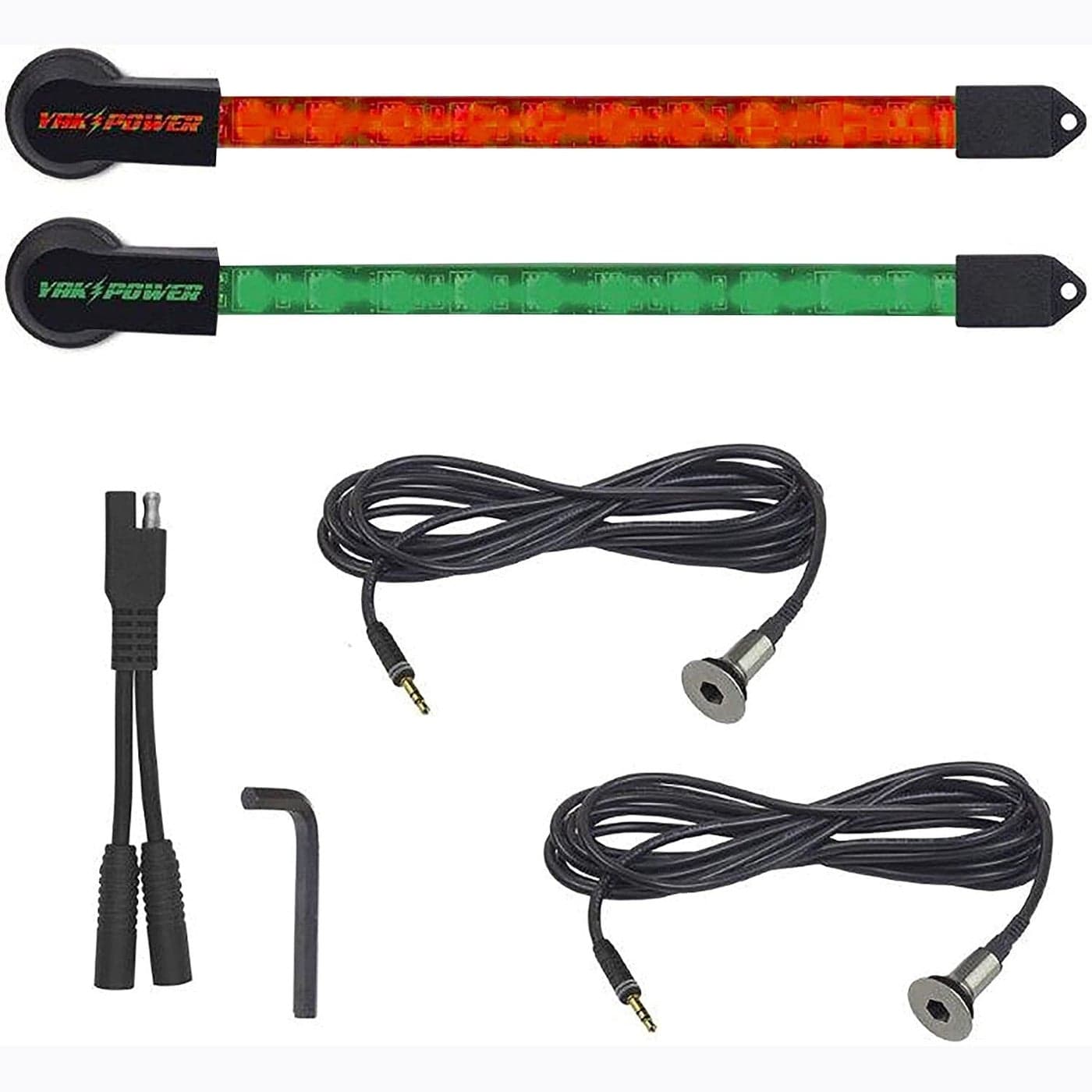 YakPower 10 Inch LED Light Kit 2Piece Red Green Lights for Kayaking YPLEDKRG210