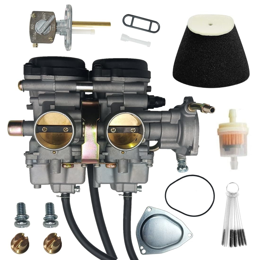 Cylinman Carburetor with Air Filter Fit for Yamaha Raptor 660 660R YFM660 YFM 660R ATV Quad Carb 20012005 Fuel Petcock Valve