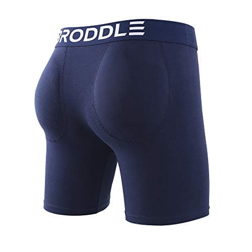 BRODDLE Mens Package and Butt Padded Underwear Enhancing Boxer Briefs… Navy Blue Large