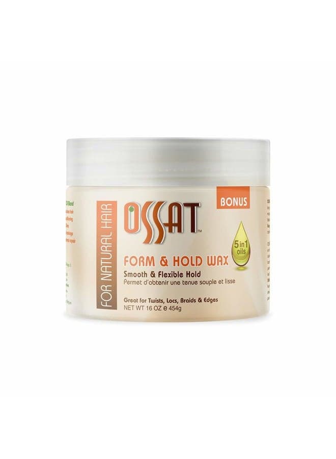 Ossat Form & Hold Wax Sulfate-Free, 16 fl oz - Shea Butter, Olive Oil, Sunflower Oil, Tea Tree Oil & Argan Oil - Volumizing & Texturizing Treatment - for Men, Women & Kids
