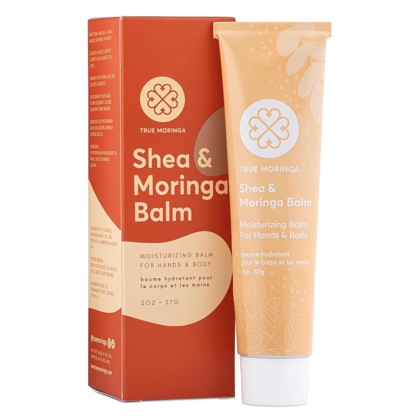 True Moringa Shea Moringa Balm Scar and Stretch Mark Repair Intensive Hydrating Dry Skin Cream for Hands and Body For Rough Dry Sensitive Skin Unscented Fragrance Free 2oz