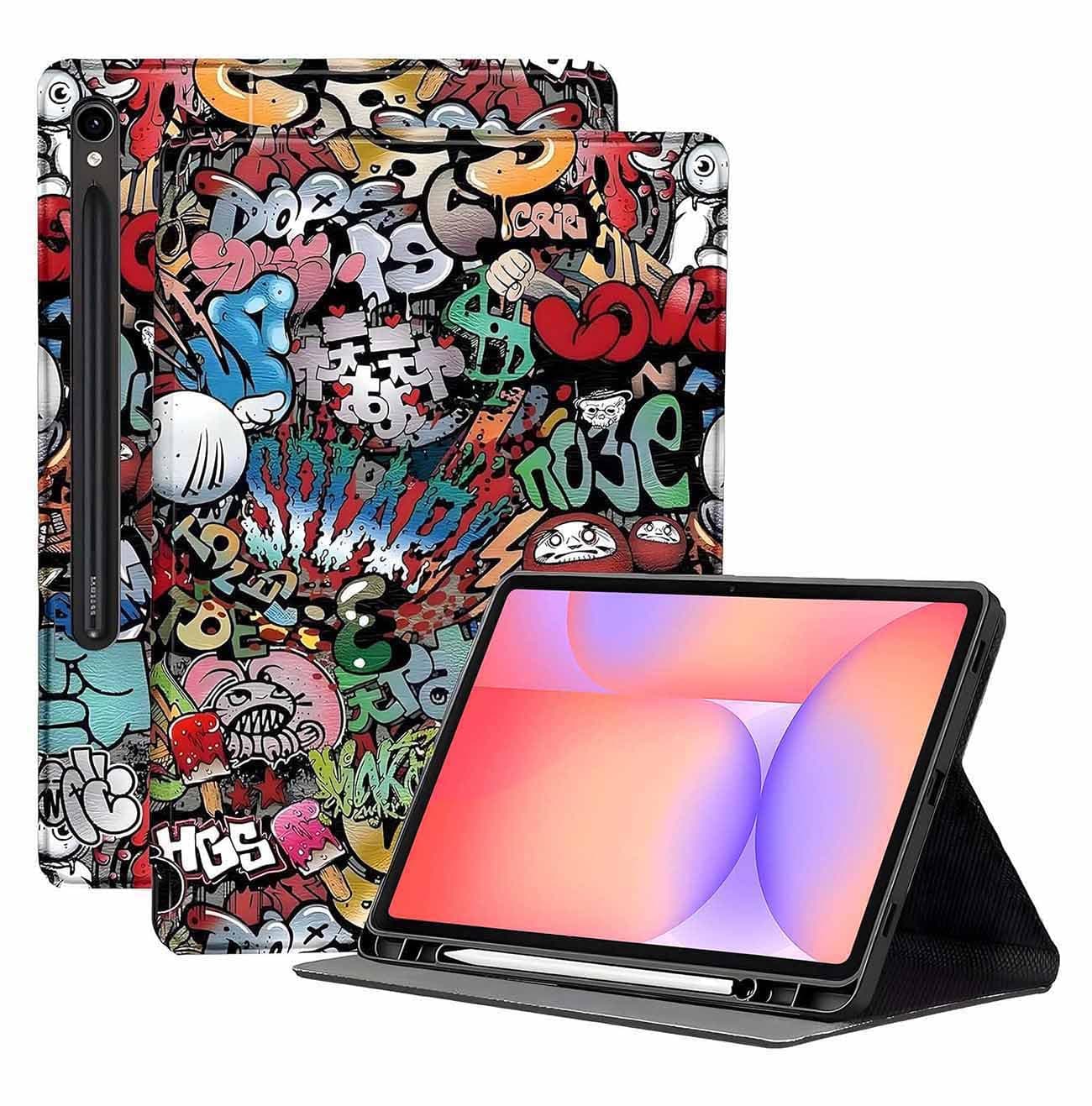 ProElite Book Cover Case for Samsung Galaxy Tab S10 Lite 10.9"/ Tab S9 FE 10.9 inch/Tab S10 FE/Tab S9 11" Cover, Smart flip case Book Cover with Pen Holder, Hippy