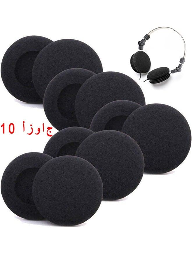 Foam Ear Pad Replacement Cushions Headphone Earphone Headset Disposable Sponge Covers 10 Pairs 60mm 2.4 Replacement Foam Ear Pud Earpads Sponge Cushion Covers Headset Black