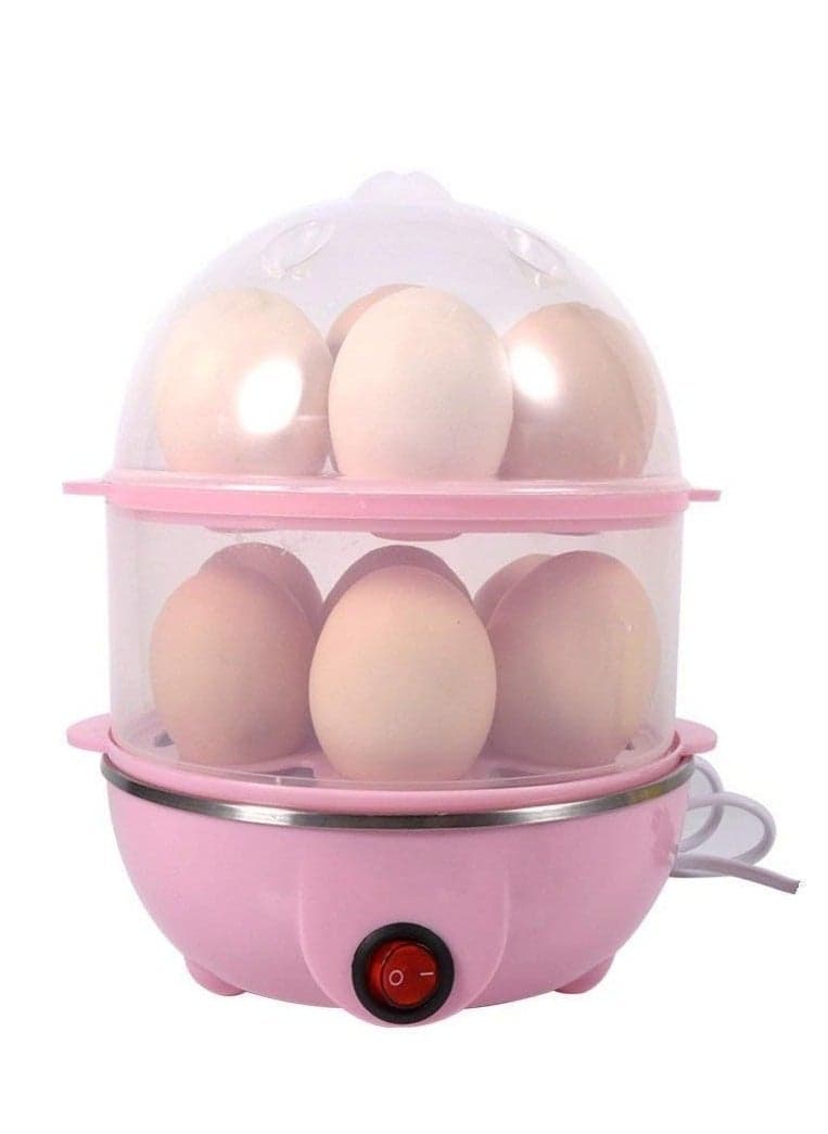 Multi-Function Electric 2 Layer Egg Boiler Cooker &Steamer, Double Layer Egg Boiler Electric Automatic off 12 Egg Poacher for Steaming, Cooking, Boiling and Frying, 400 Watts