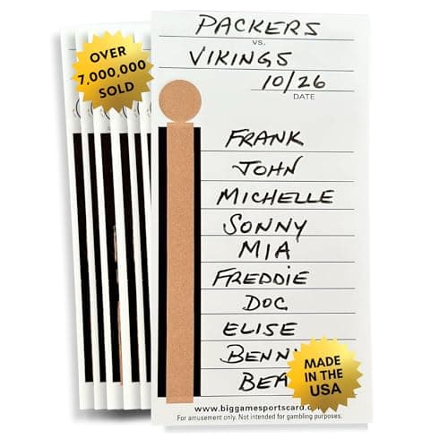 10 Line Football Sports Strip Cards - 100 Cards with Different Number Sequences - Made in The USA - Over 7,000,000 Cards Sold - for Basketball, Baseball, Ice Hockey, Soccer, Volleyball & Rugby Games