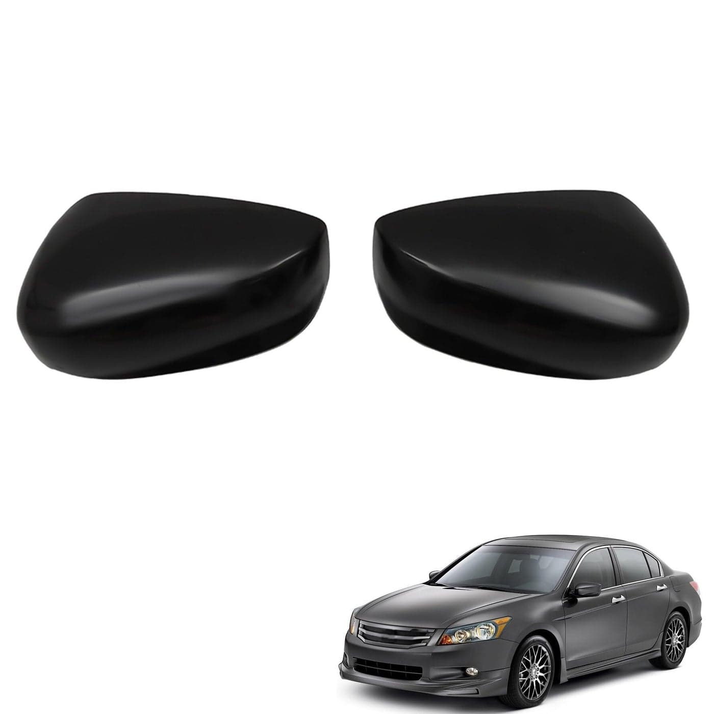 munirater 2Pcs Front Driver Side and Passenger Side Rearview Mirror Cover Cap Replacement for 20082012 Accord