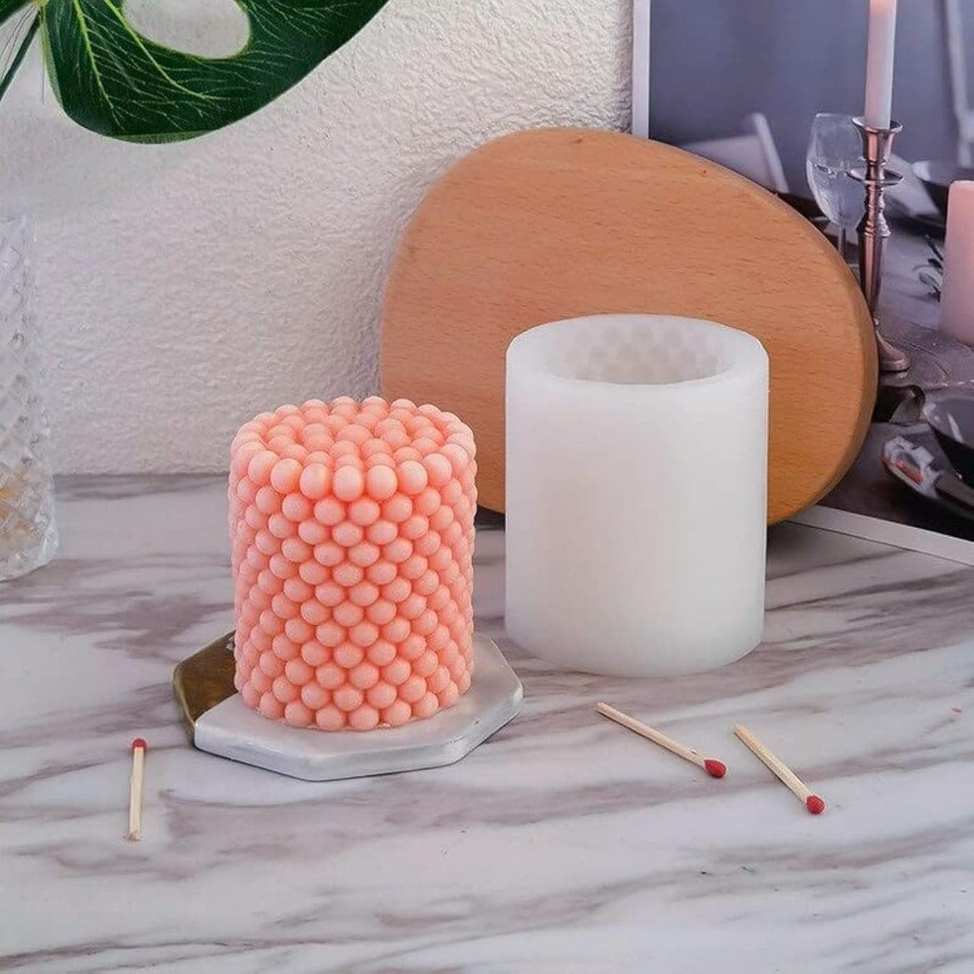 Purenso - 3D Small Bubble Ball Pillar Candle Silicone Mould (PUR1015-71) I For Art & Craft DIY Resin Art Soap Candles Making Supplies