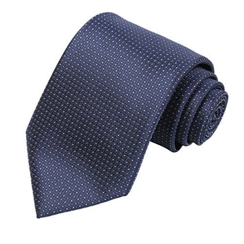 KissTies Mens Navy Patriot Blue White Dot Tie Set Necktie + Gift Box