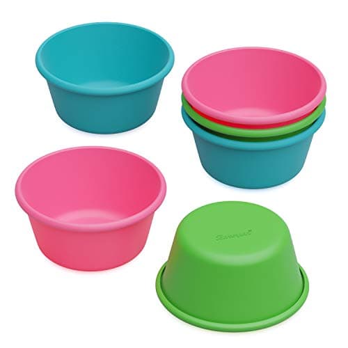 Bakerpan Silicone Jumbo Muffin Cups For Baking, Smooth Large Air Fryer Muffin Cups, 3 1/2 Inch Muffin Baking Cups, Jumbo Cupcake Liners - Set of 6