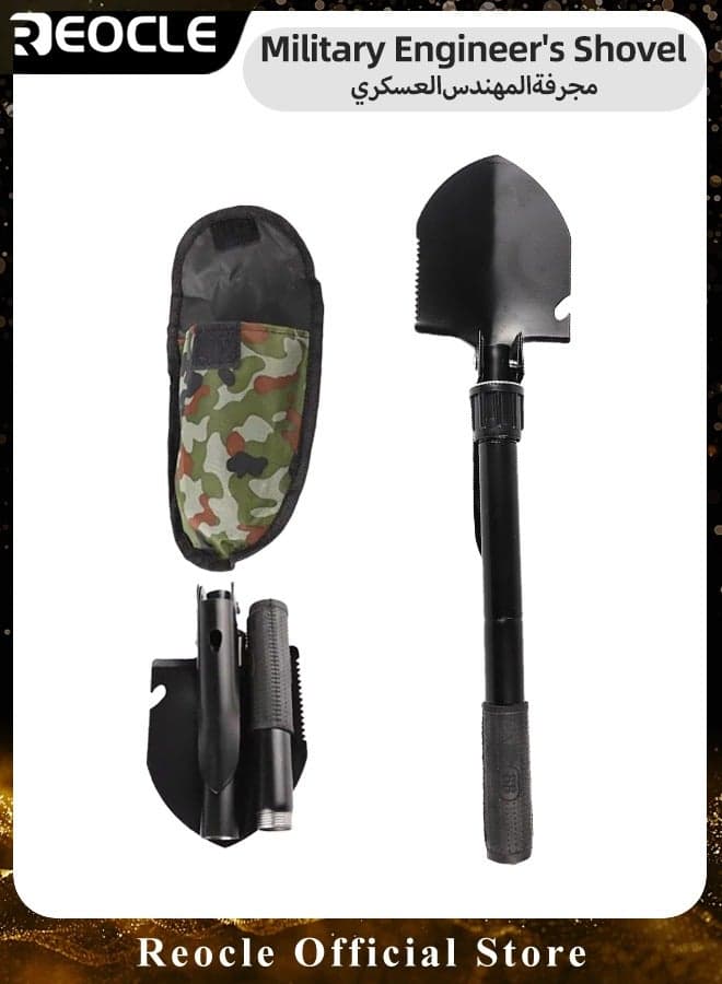 Folding Camping Shovel Folding Compact Tool with 6-in-1 Multifunction Entrenching Survival Multitool for Camping & Hiking & Backpacking & Back Yard & Store