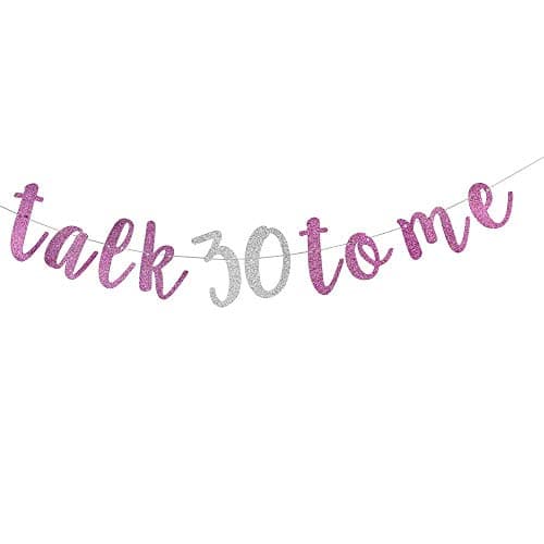 Festiko®Purple Glitter Talk Thirty to Me Banner for Happy 30th Birthday Banner,Dirty 30,Marriage Anniversary Party Bunting Decorations