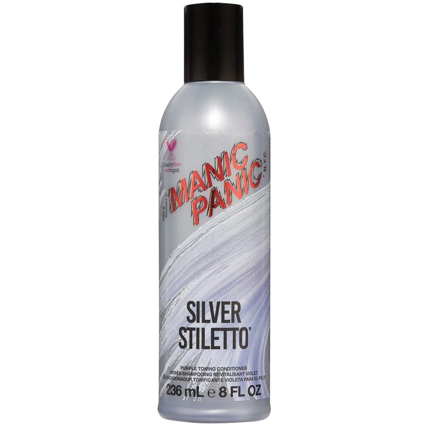 MANIC PANIC Silver Stiletto Purple Color Depositing Conditioner Purple Conditioner for Blonde Grey Purple Blue Hair Neutralizes Brass Yellow Tones Vegan CrueltyFree 8oz