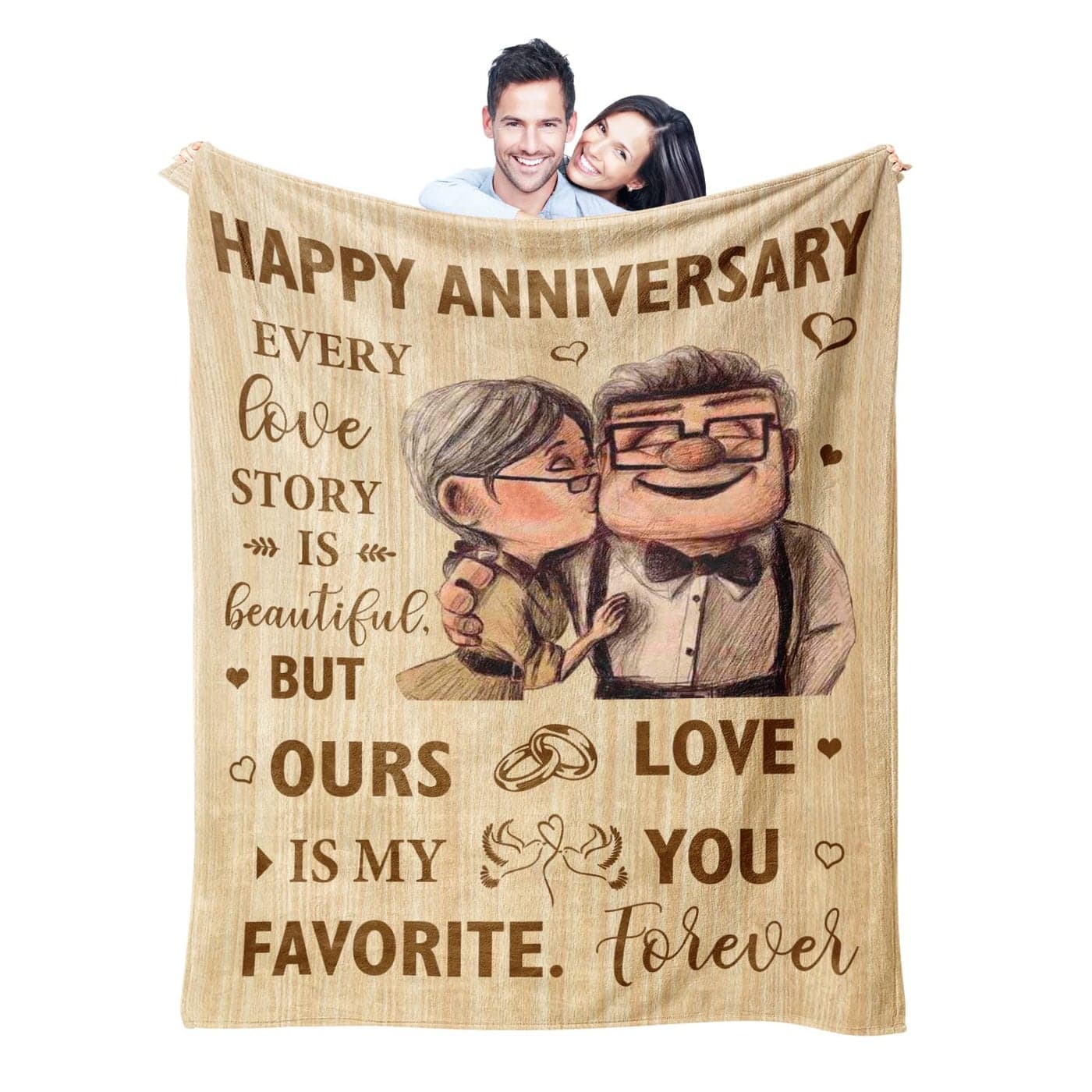 Neuturs Wedding Anniversary Blanket Gifts for Men Women Him Her Wife Husband Romantic Anniversary Marriage Gift for Couple Parents Girlfriend Boyfriend Happy Anniversary Decorations Blanket 60X50