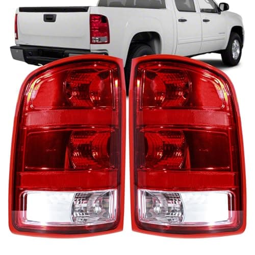 Nakuuly Tail Lights Compatible With 2007-2014 GMC Sierra 1500 2500HD 3500HD Driver and Passenger Side Taillights Brake Signal Assembly with Bulbs and Harness # 25958484 25958485