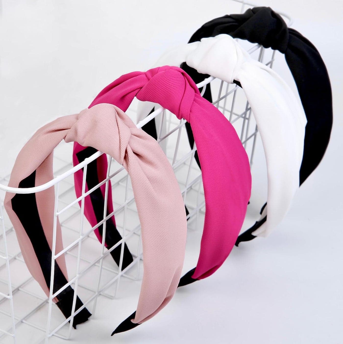 Pink Headbands for Women Girls Non Slip Cute Knotted Headbands Fashion Women Headbands for Hair Wide Top Knot Hairband for Womens Hair Pink Girls Hair Accessories for Women Valentines Day Headbands