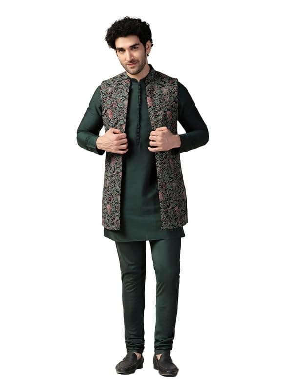 KISAH Kurta Pajama Set for Men with Modi Jacket – Ethnic Kurta for Man | Wedding Dress Set & Traditional Outfit