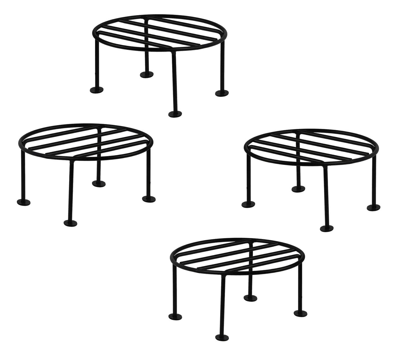 NAYRA Plant Stand - Galvanised Metal Flower Pot Holder, Single-Tier Round Gamla Support Rack for Home, Garden, Balcony Decoration