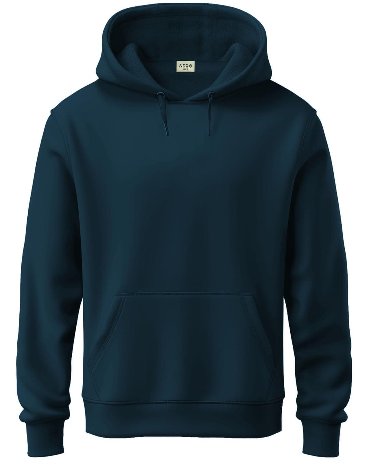 ADRO Men's Cotton Neck Hooded Sweatshirt (H24-PLN-SB-XL_Teal)