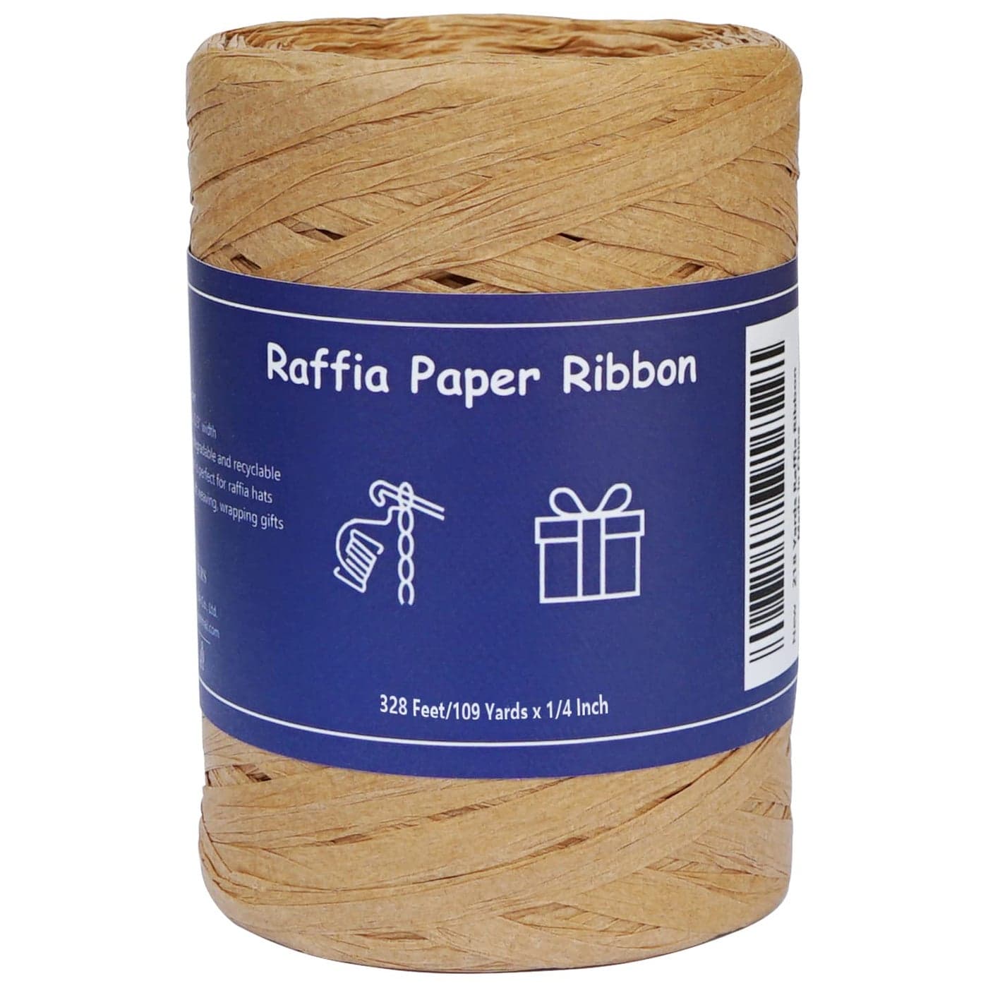 HAMUIERS Raffia Ribbon for Gift Wrapping Packing Paper Twine String Craft Ribbon for Crochet 14 Wide 109 Yards