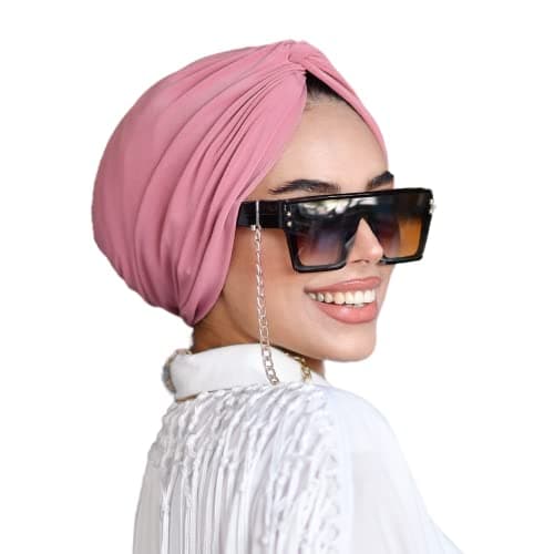Rose Knot Turban for Women, Breathable Instant Turban|Standard Size Stretchable Cotton, Non-Slip Sandy|Casual Sports, Swimming, Special Days|Pre-tied Scarf, Hijab Cap&Undercap, Head&Hair Wrap