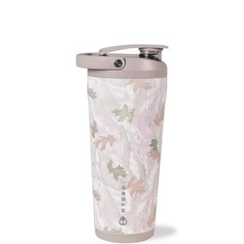 HydroJug 24 oz New Stainless Steel Shaker – Insulated, Leakproof, BPA-Free with Silent Mixing Grate – No Clumps, No Noise – Premium Shaker for Fitness, Sports & Everyday Use, Camo