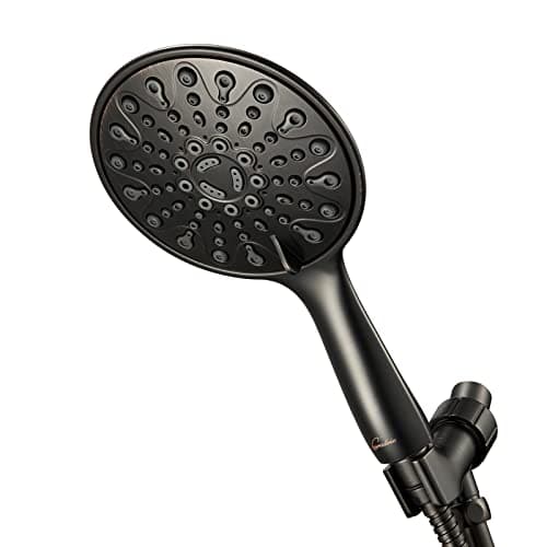 Couradric Handheld Shower Head 6 OilRubbed Bronze Face 6 Spray Setting Shower Head with High Pressure Brass Swivel Ball Mount and Extra Long Flexible Stainless Steel Hose 18 GPM for California