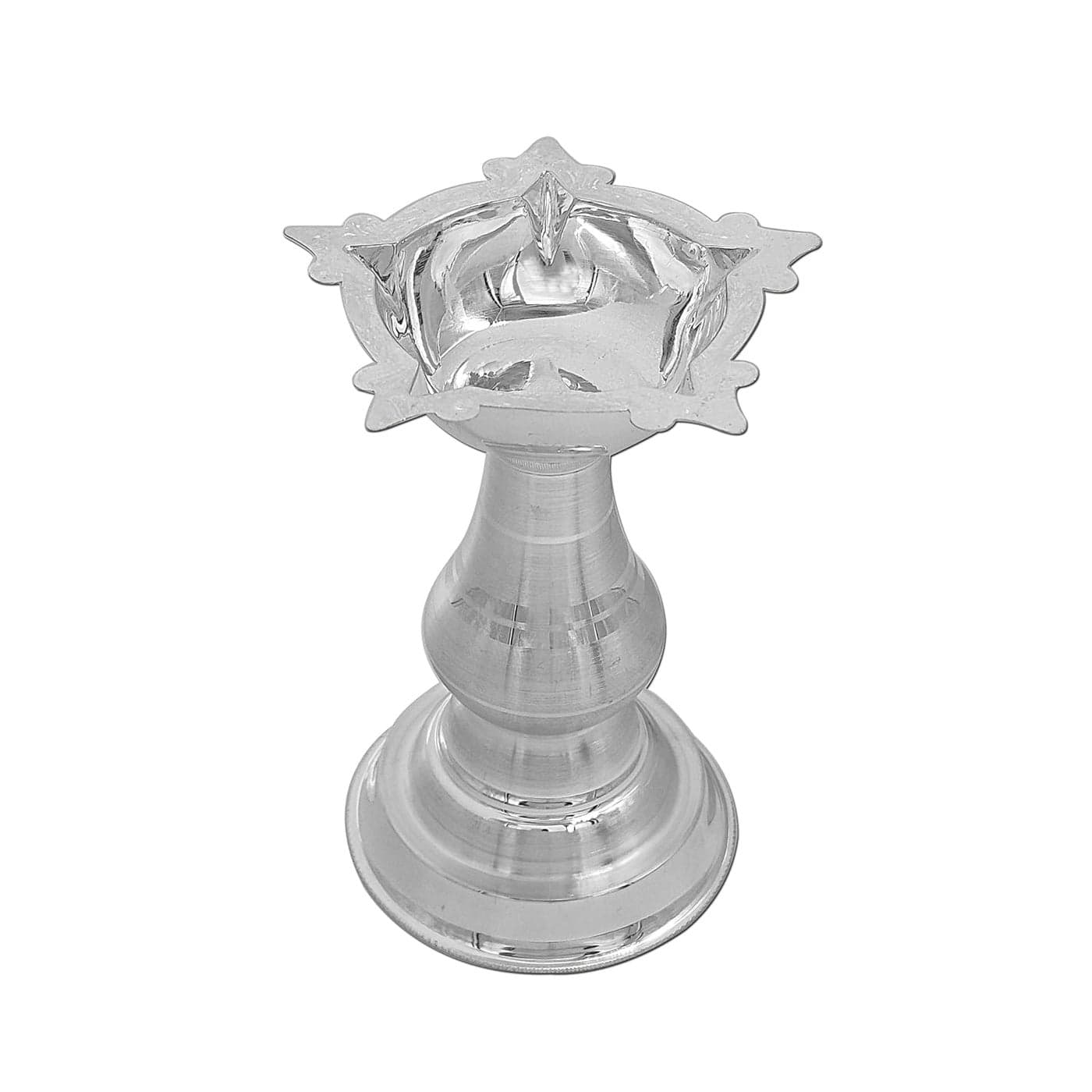 MAA SILVER Pure Silver Diya Samai with Beautiful Unique Design BIS Hallmarked Perfect for Gifting and Pooja Use 925 Purity30 Grams Silver