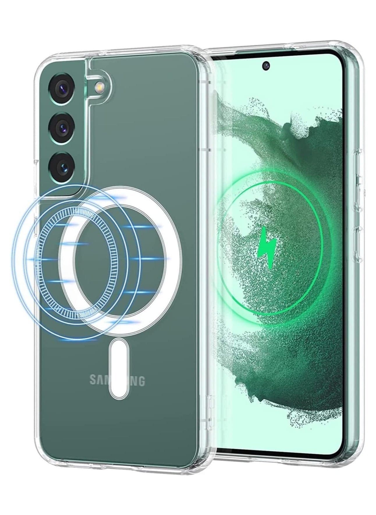 Case Compatible with Samsung Galaxy S23 Magnetic Case Shock Absorption Anti-Scratch Slim Thin Hard Back Crystal Cover 117/200