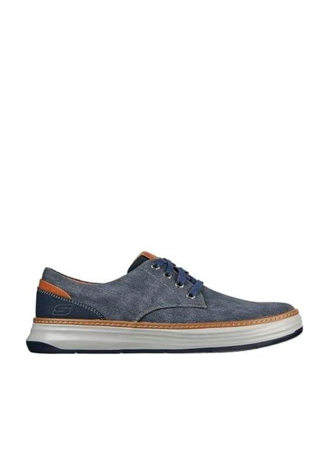 Skechers Men's Moreno Canvas Oxford Shoe, Blue, 13-13.5 Wide