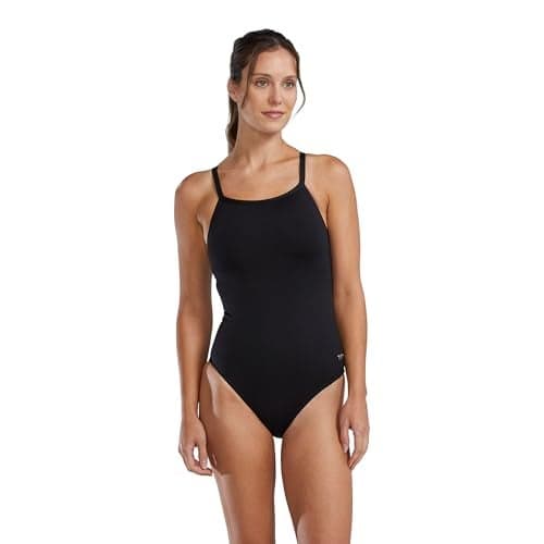 TYR Women's Standard Durafast Elite Diamondfit Controlfit One Piece Swimsuit, Black, 6