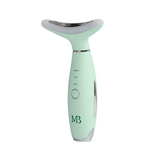 Mario Badescu Triple Light Thermal Face and Neck Massager Red Blue Green LED Light Therapy Facial Device Warm Massage Vibrations for Firming Sculpting Radiant Skin