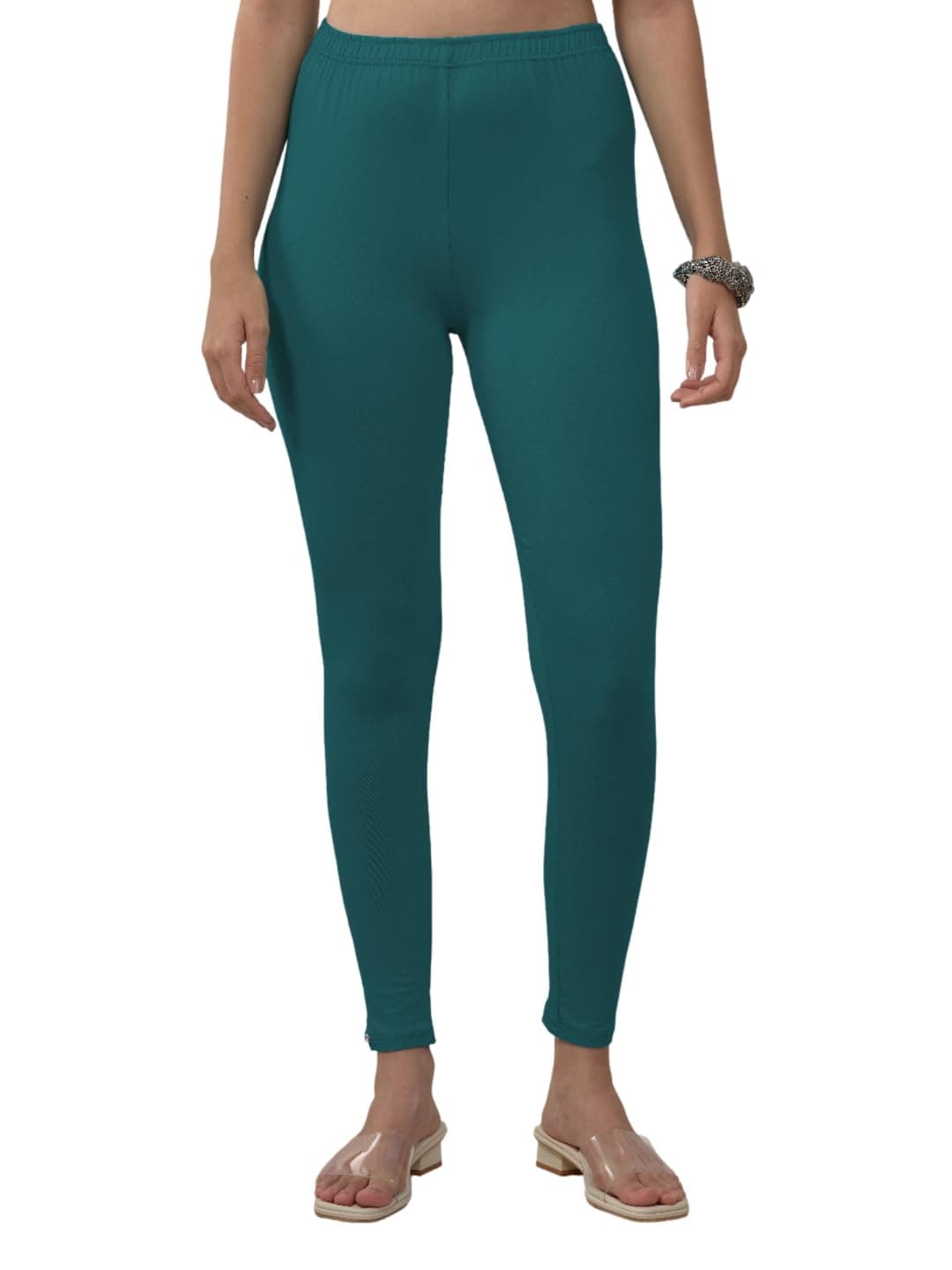 Lyra Women Solid Premium Cotton Ankle length Leggings | Mid-Waist | Fashionwear