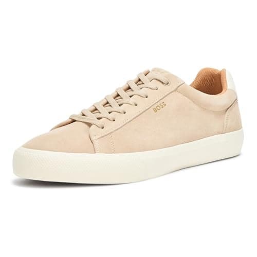 BOSS, Aiden Suede Low Top Sneaker, Sand Beige, 8