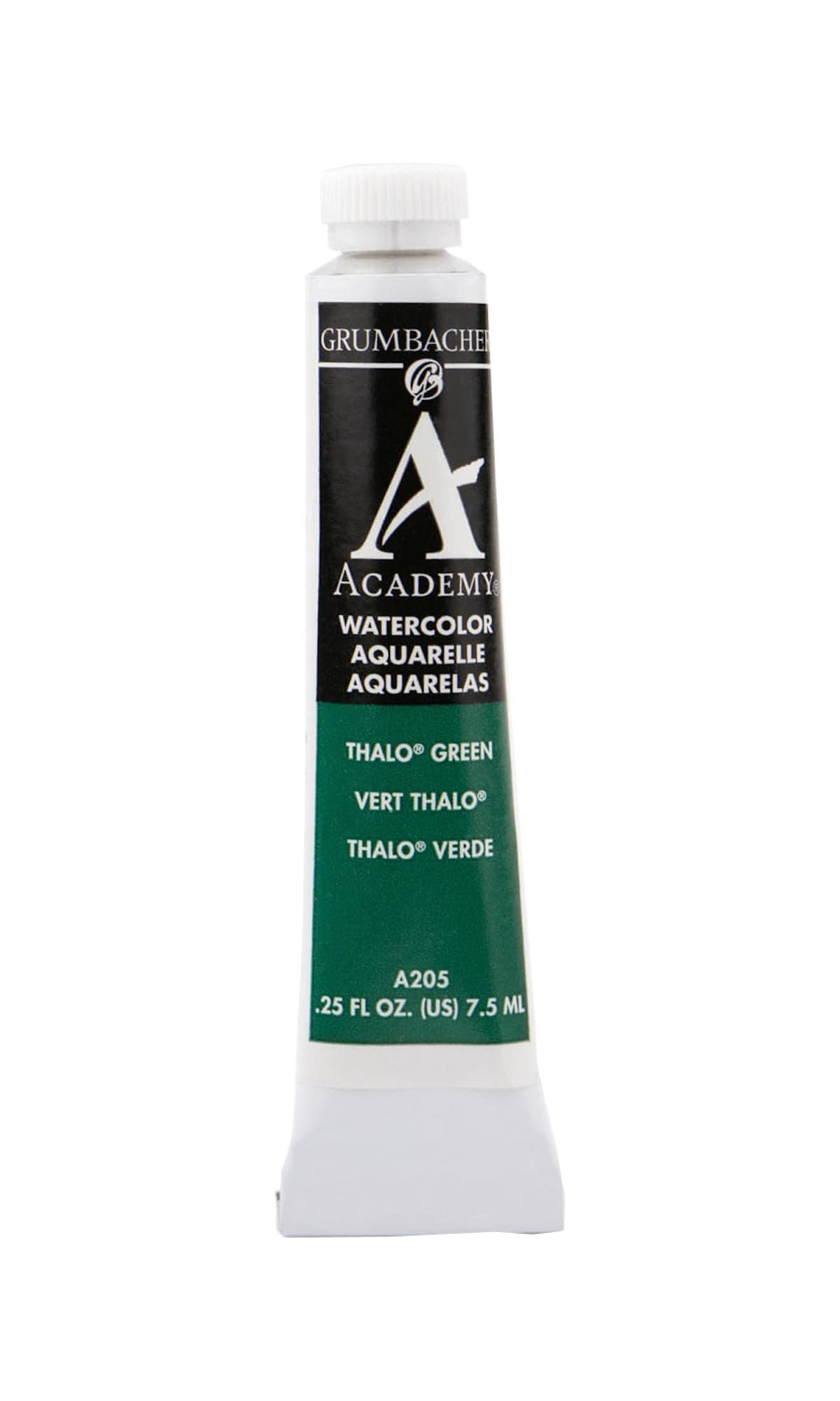 Grumbacher Academy Watercolor Paint 75ml025 Ounce Thalo Green Blue Shade A205