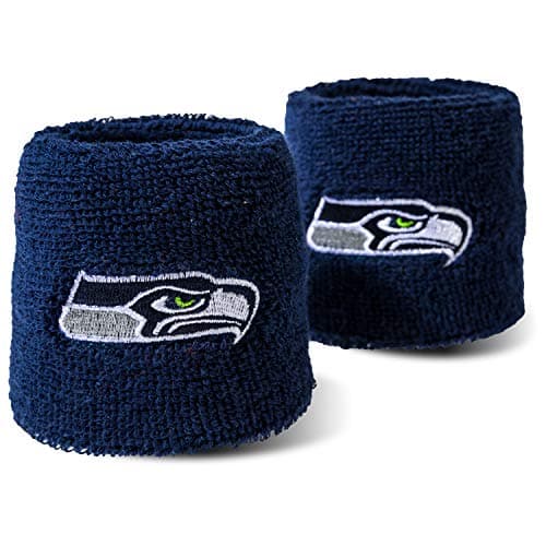 NFL Seattle Seahawks Franklin Sports Seattle Seahawks Embroidered Wristbandsnfl Embroidered Wristbands, Navy, One Size