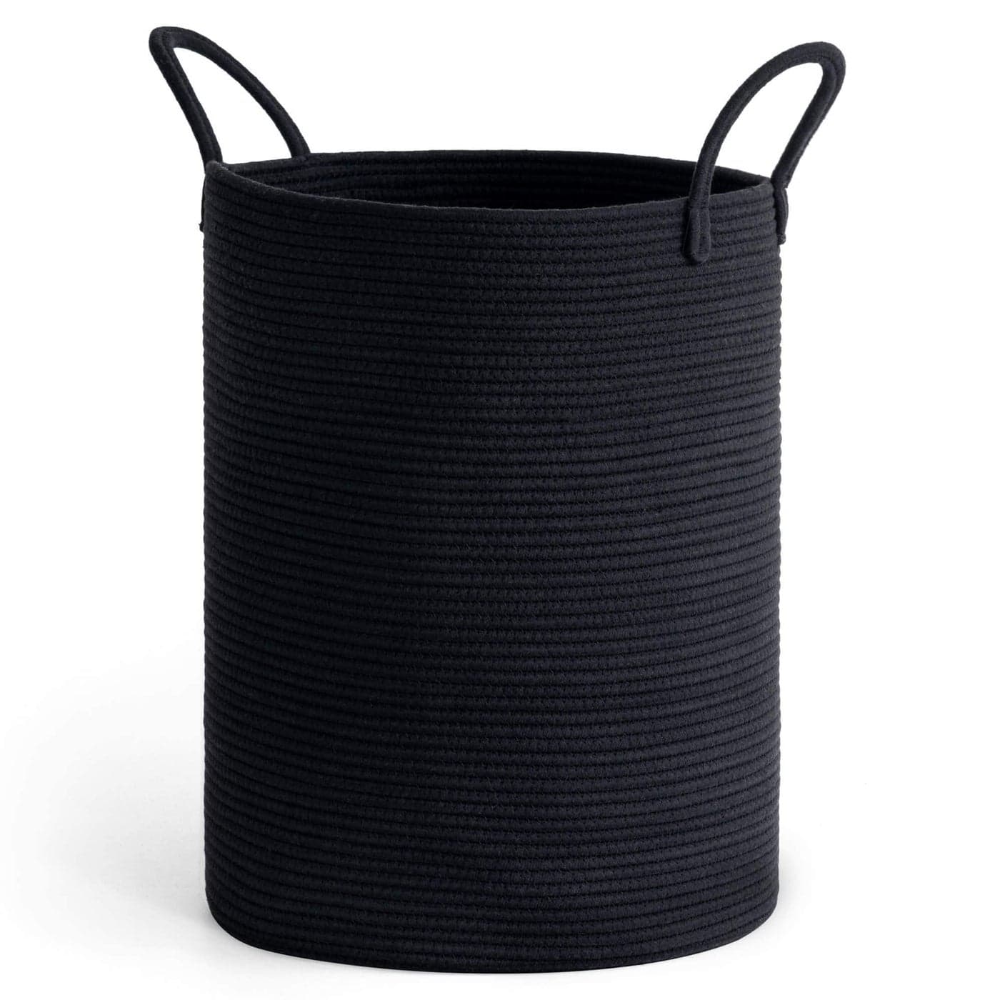 Laundry Basket Washing Basket Large Hamper Tall Woven Rope Storage Baskets for Towels Toys Dirty Clothes Blanket Baskets in Living Room Bathroom Laundry Room Black 58L